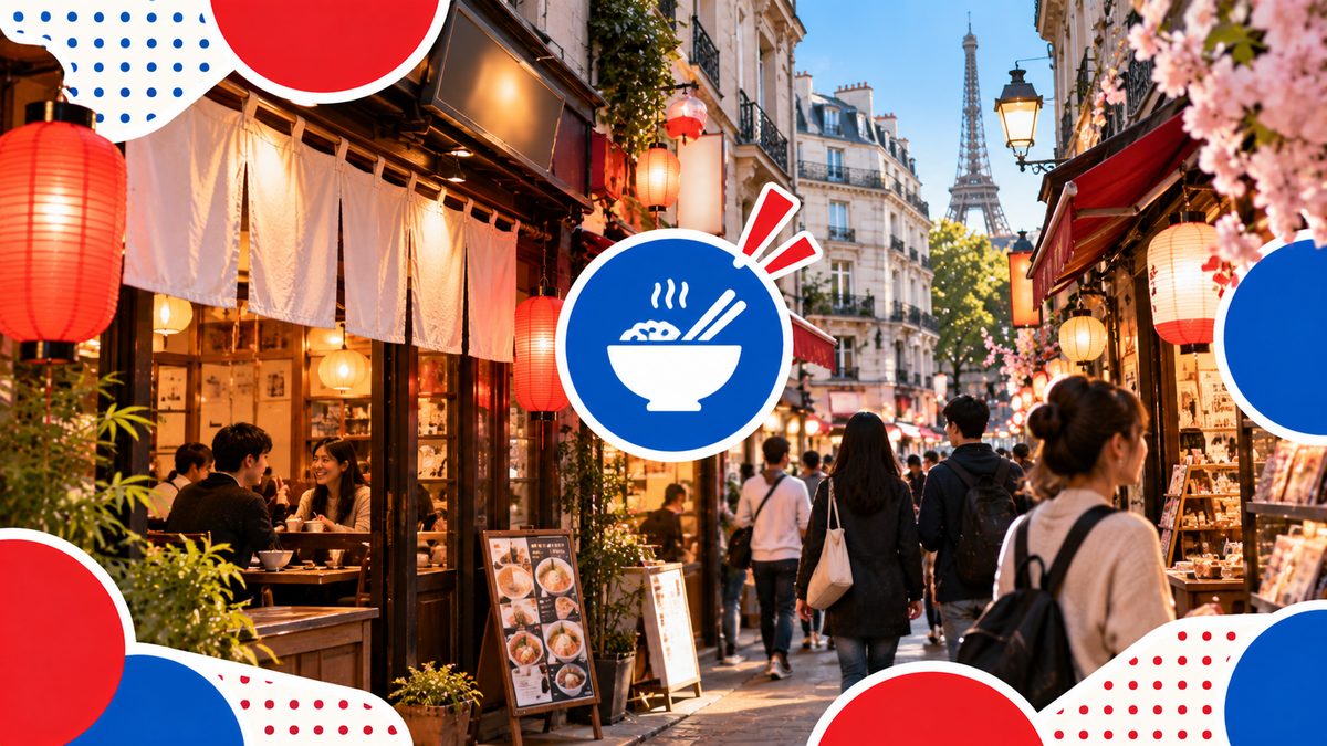 Une rue de restaurants japonais à Paris